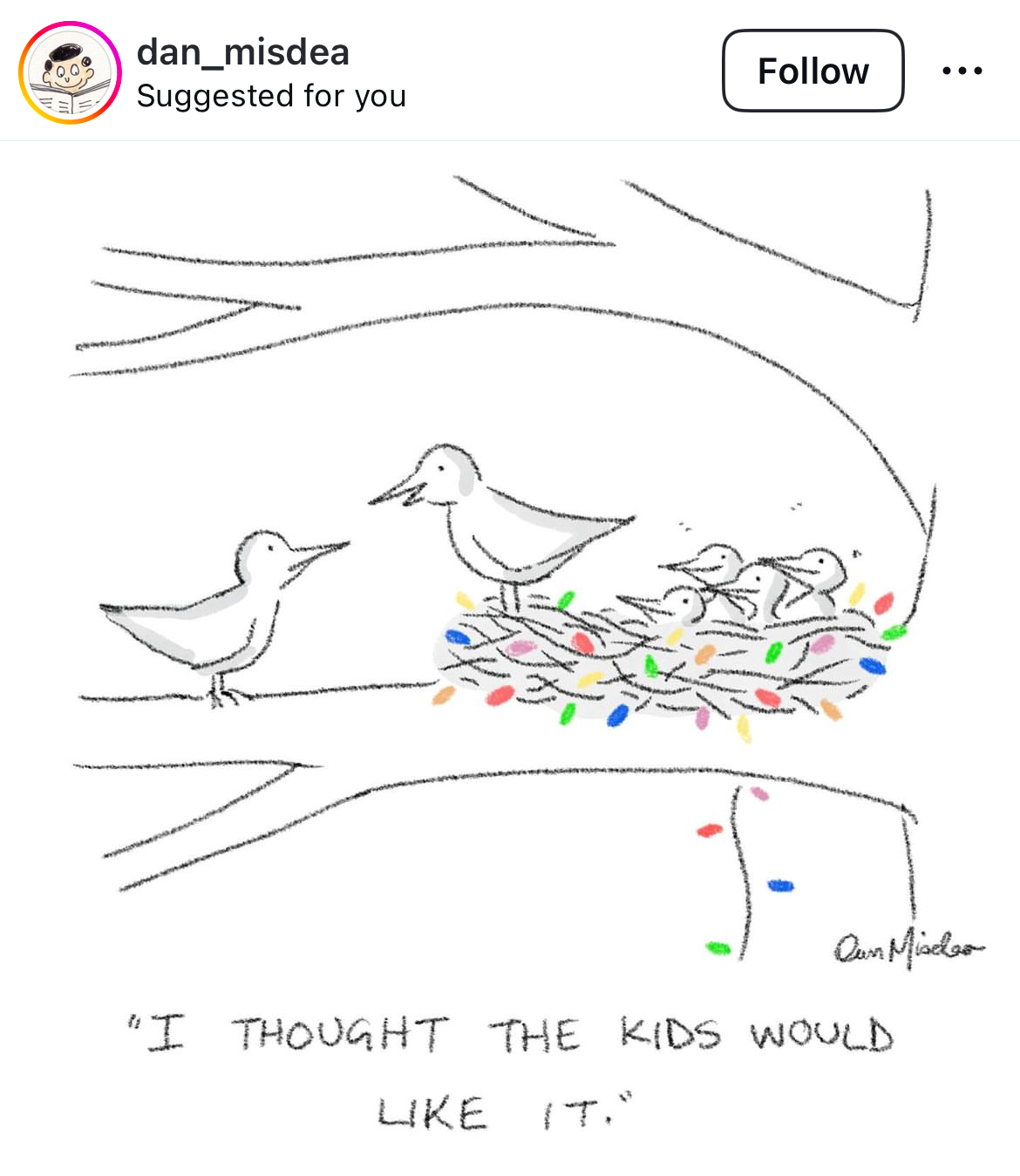 Birds hang Christmas lights cartoon