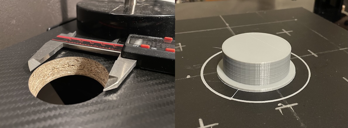 3D printed desk cable grommet test print