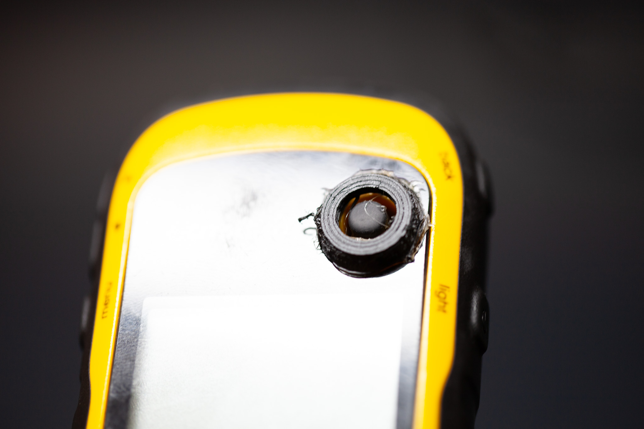 Mounted GPS with 3D printed button shroud