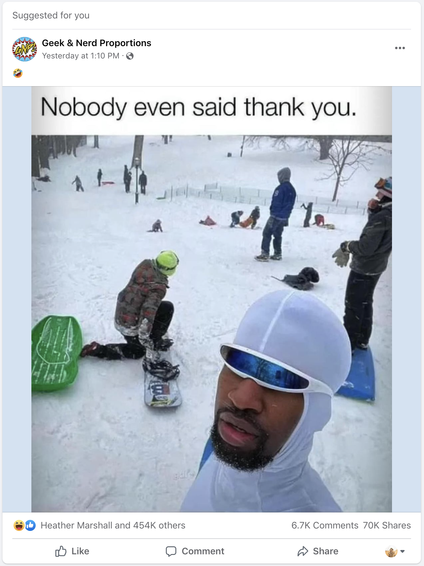 Frozone Meme on Facebook