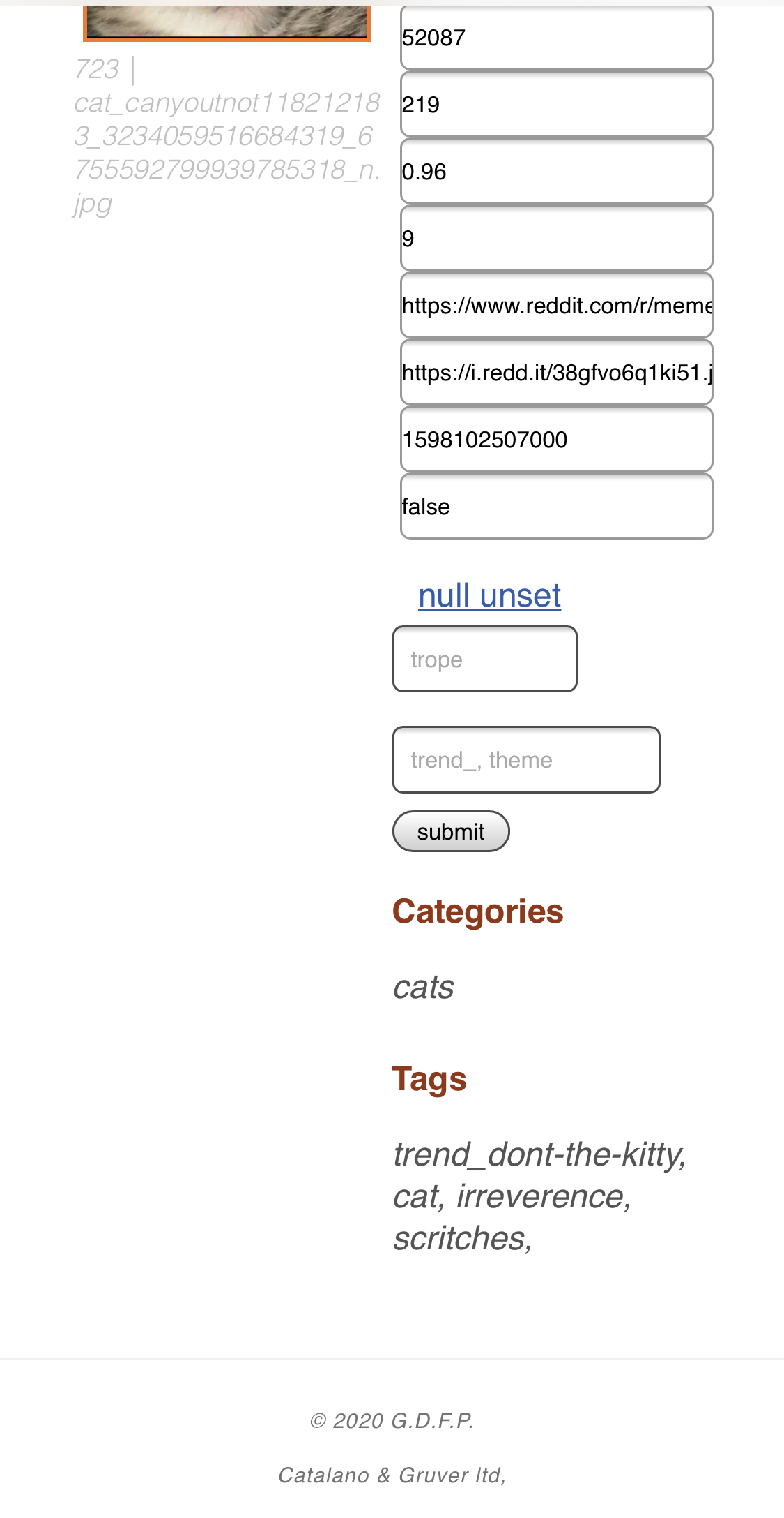 Kitten Expressions backend CMS