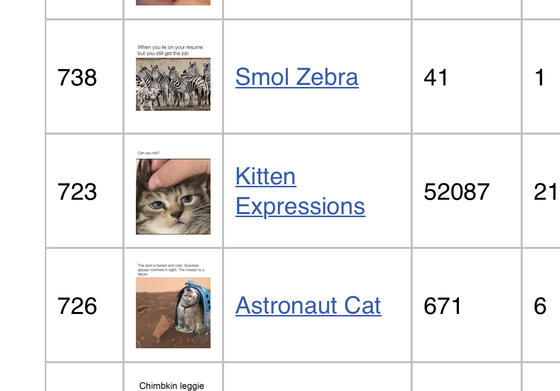 Kitten Expressions grid view