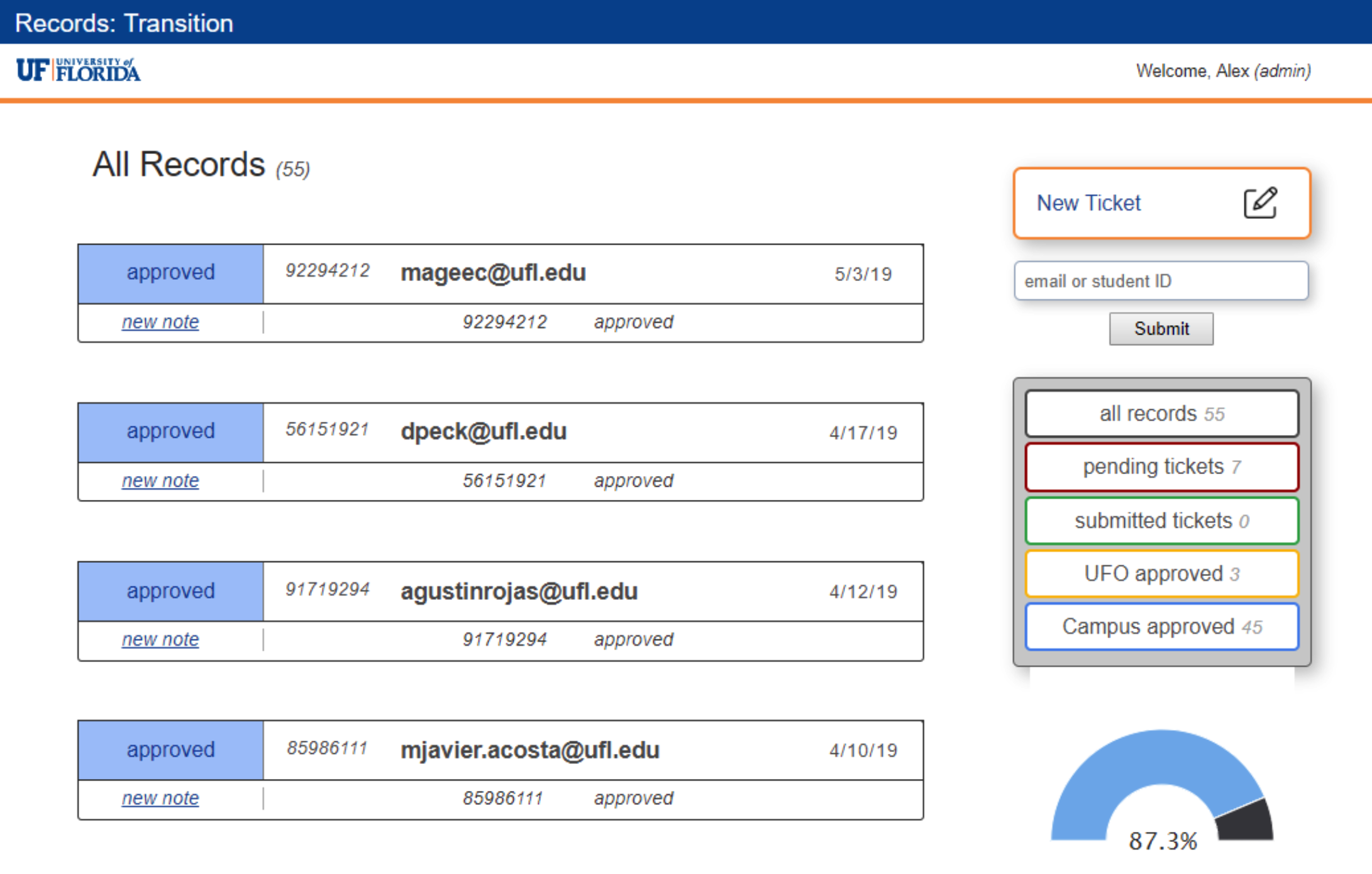 PaCE Application Screenshot